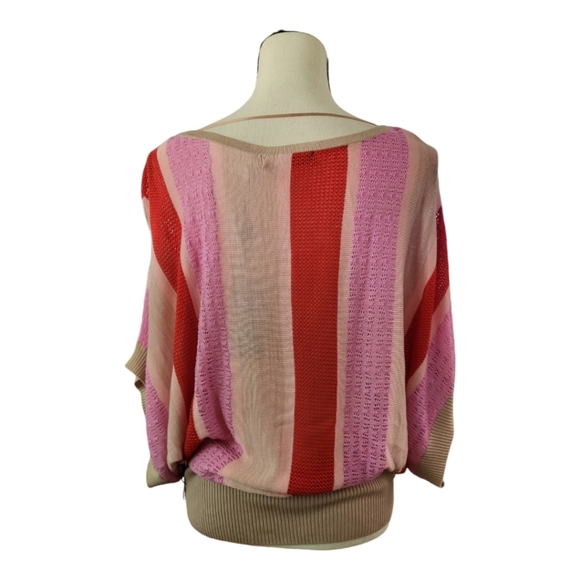 Vertigo Striped small knit blouse Womens Size M - Picture 2 of 5
